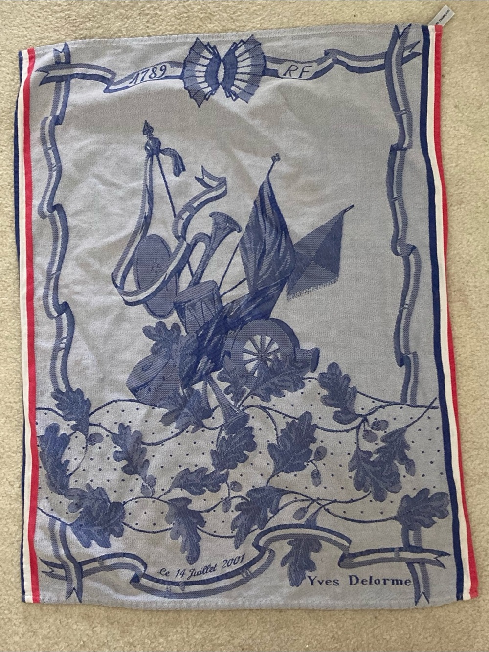 Yves Delorme vintage Bastille Day tea towel